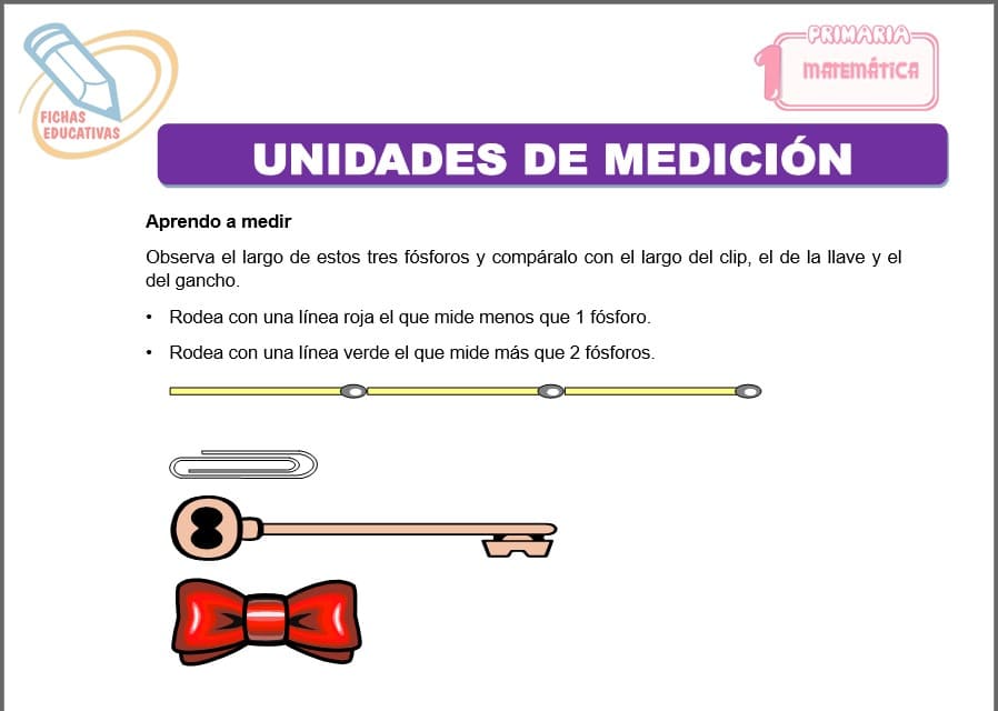 Unidades de medición para primero de primaria
